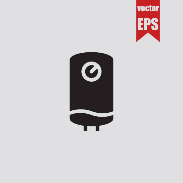 stockillustraties, clipart, cartoons en iconen met het pictogram van de geiser. vectorillustratie. - boiler