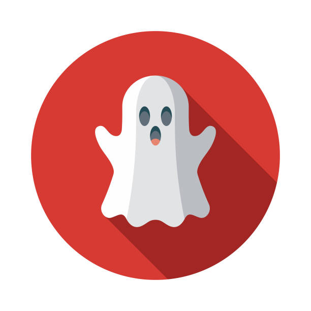 bildbanksillustrationer, clip art samt tecknat material och ikoner med ghost platt design april dårar dag ikonen - ghost