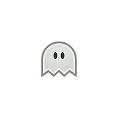 Ghost vector icon. Isolated Monster Pacman illustration icon