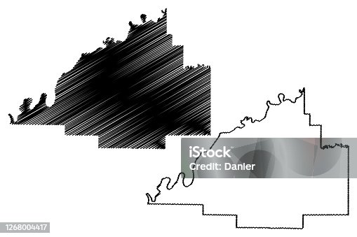istock Gibson County, Indiana (U.S. county, United States of America, USA, U.S., US) map vector illustration, scribble sketch Gibson map 1268004417