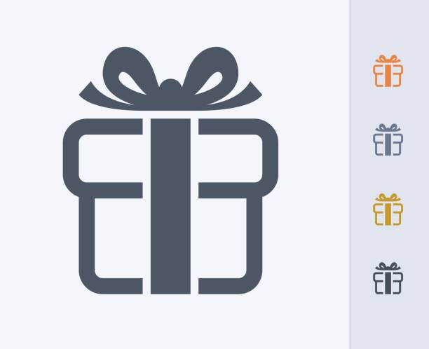 Gift Box - Carbon Icons . A professional, pixel-aligned icon  designed on a 32x32 pixel grid and redesigned on a 16x16 pixel grid for very small sizes. gift icons stock illustrations