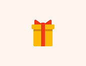istock Gift box vector icon. Isolated birthday present box flat, colored illustration symbol - Vector 1291920528