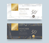 Gift Voucher discount template with luxury pattern.Vector template for gift card premium pattern. Vector illustration.