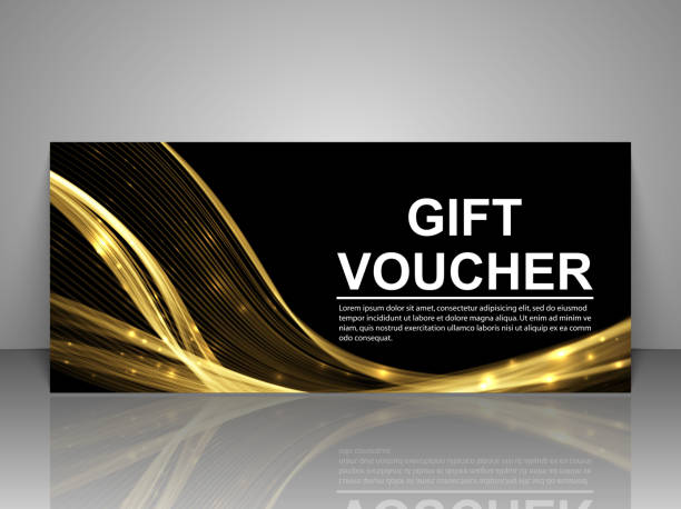 Gift voucher template. Invitation for New Year holidays. vector art illustration
