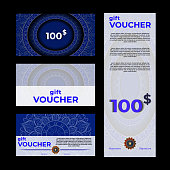 Gift voucher with mandala template. promotion card, Coupon design. Premium, check.