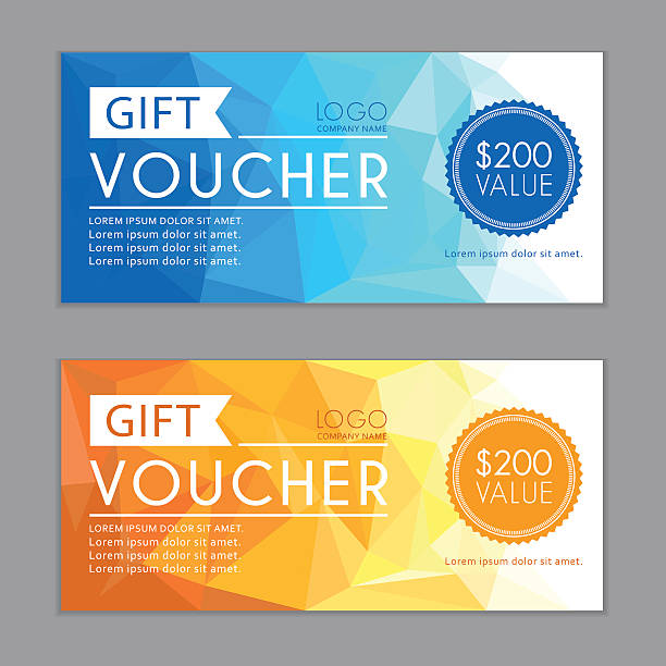 Gift Vouchers Template. Bleed Size in in proportion 214x99 mm. Bleed Size in in proportion 214x99 mm. Vector illustration of the gift vouchers template. finance borders stock illustrations