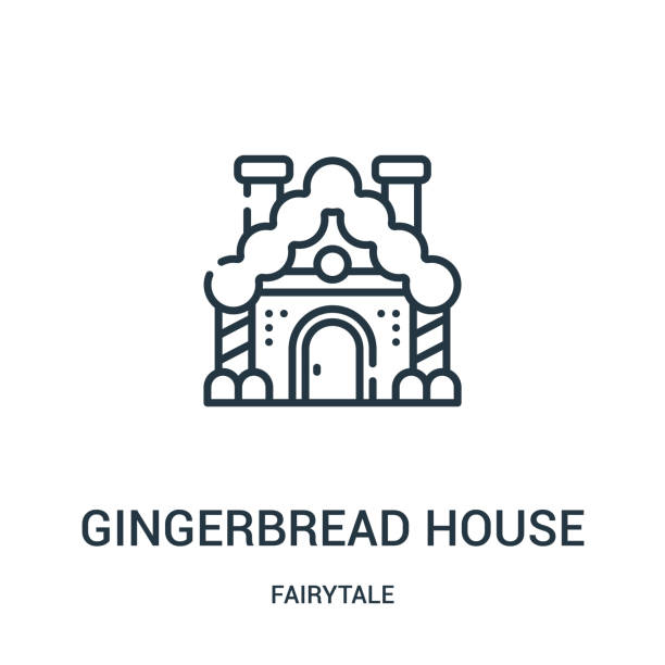 gingerbread house icon vector from fairytale collection. Thin line gingerbread house outline icon vector illustration. gingerbread house icon vector from fairytale collection. Thin line gingerbread house outline icon vector illustration. Linear symbol for use on web and mobile apps, logo, print media. gingerbread house stock illustrations