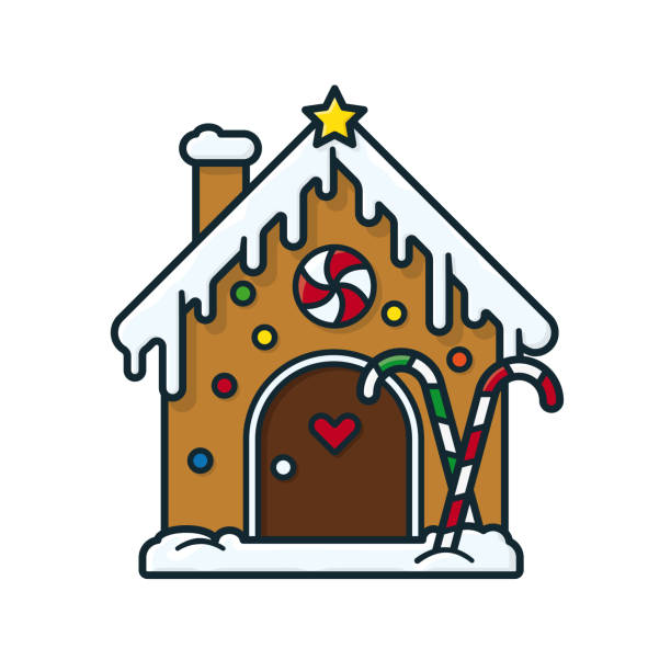 Gingerbread house isolated vector illustration Isolated Vector illustration for Gingerbread House Day on December 12. Christmas holiday sweets symbol. gingerbread house stock illustrations