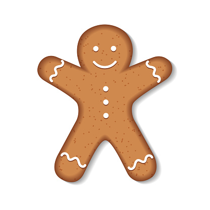 Gingerbread Man on a white background. Vector illustration.