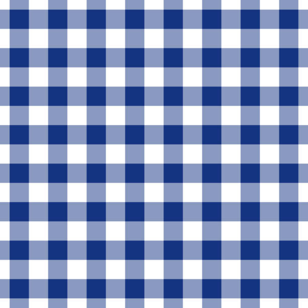 Gingham pattern vector in royal blue and white. Seamless vichy check background graphic for spring summer autumn winter menswear cotton shirt or other modern fashion textile print. Gingham pattern vector in royal blue and white. Seamless vichy check background graphic for spring summer autumn winter menswear cotton shirt or other modern fashion textile print. spring fashion stock illustrations
