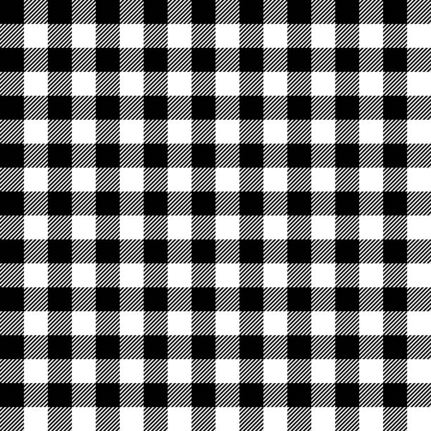 Gingham seamless plaid pattern. Gingham seamless plaid pattern. black and white stock illustrations