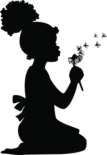 Girl blowing Dandelion Seeds