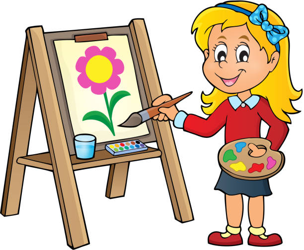 9 Artist Girl Vector Illustration Eps10 Stock Illustrations Clip