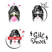 Girl power slogan vector print. For t-shirt or other uses, T-shirt graphics textile graphic