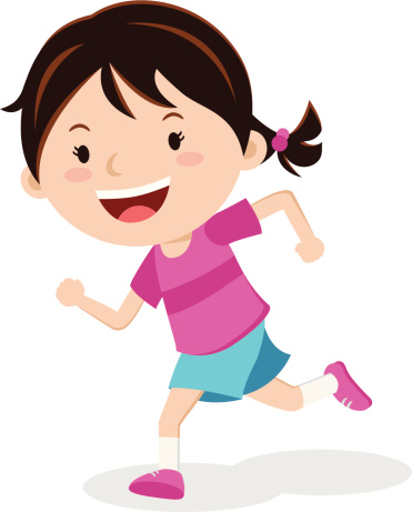 Marathon runner or a girl running on school sport day.