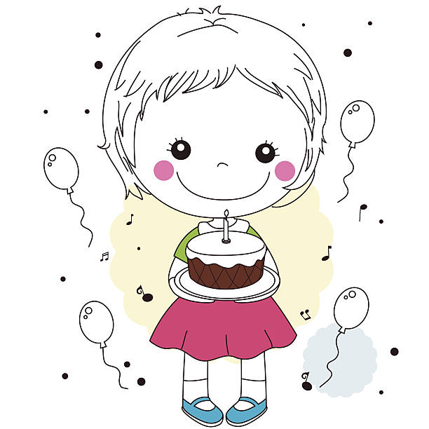 Best Clip Art Of Draw Birthday Cake Illustrations, Royalty-Free Vector ...