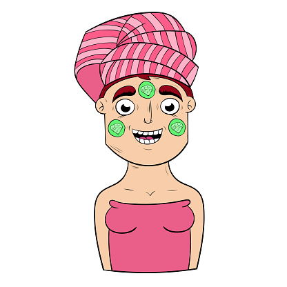 girl with cucumber face mask