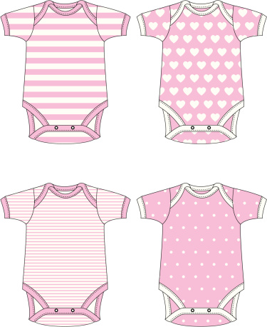 Girls Pink Baby Gro with 4 Pattern Options