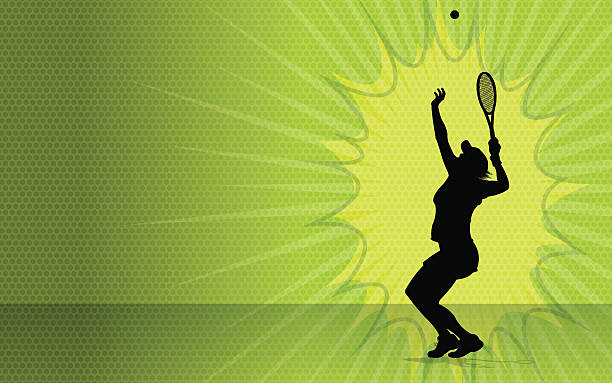 걸스 테니트 버스트 배경기술 - wimbledon tennis stock illustrations