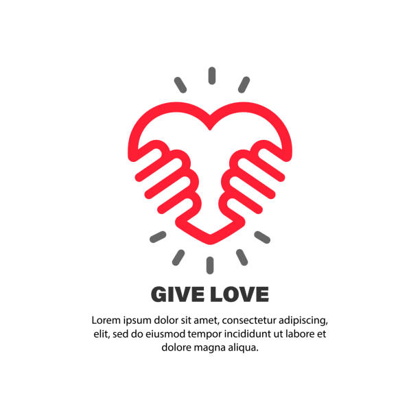 Give love sign. Hands holding heart. Relationship. Love concept. Vector on isolated white background. EPS 10 Give love sign. Hands holding heart. Relationship. Love concept. Vector on isolated white background. EPS 10. charity and relief work stock illustrations