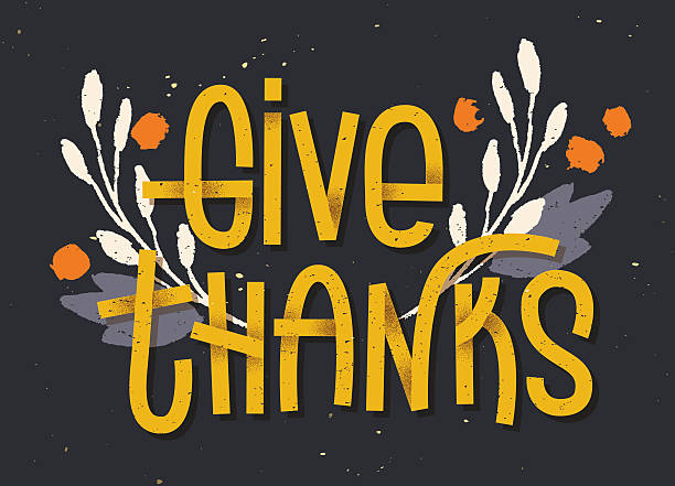 dziękuj literom. letterpress inspirowane kartka z życzeniami z c - wdzięczność stock illustrations