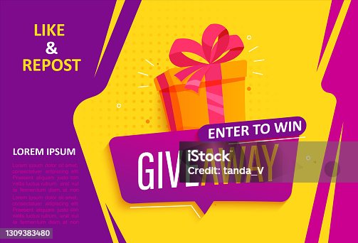 istock Giveaway banner, calling to repost if like. 1309383480