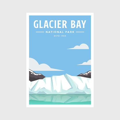 Glacier Bay National Park poster vector illustration design