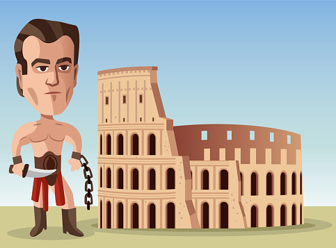 Gladiator and ancient city