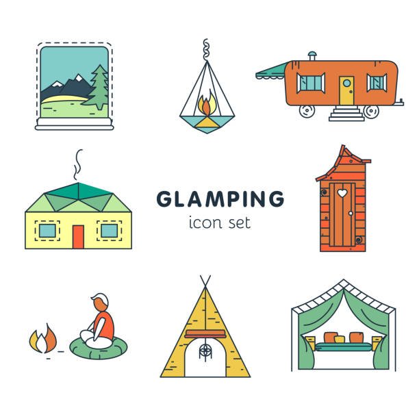 glamping - プロジェクトの設定アイコン - グランピング点のイラスト素材／クリップアート素材／マンガ素材／アイコン素材