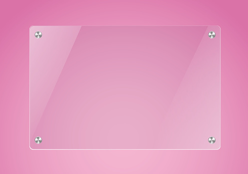 Glass board in pink backgorund