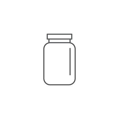 Glass Jar Vector Icon Outline Vector Sign Isolated On White Background  Stock Illustration - Download Image Now - iStock