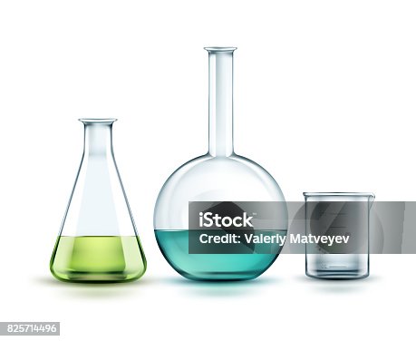 istock Glass laboratory flasks 825714496