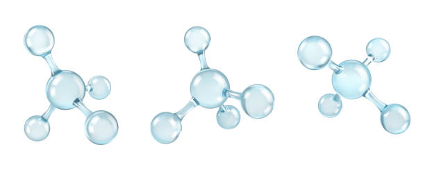 Glass molecules model. Reflective and refractive abstract molecular shape isolated on white background. Vector illustration_ Glass molecules model. Reflective and refractive abstract molecular shape isolated on white background. Vector illustration_ molecular structure stock illustrations