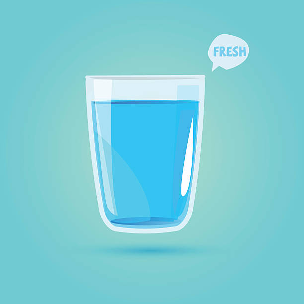 illustrazioni stock, clip art, cartoni animati e icone di tendenza di bicchiere di bere alcol acqua. sano concetto-vettoriale - bere acqua