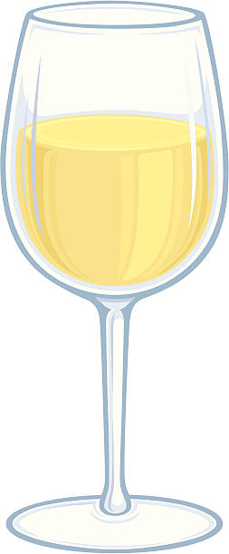 Glass Of White Wine vector art illustration