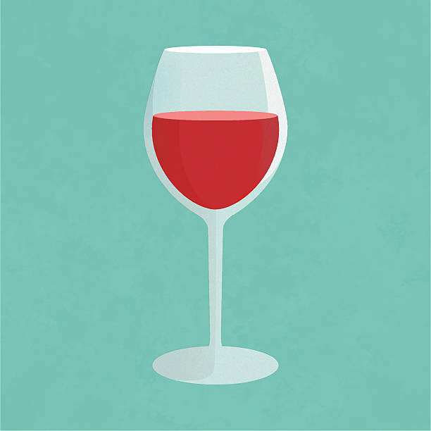 Glass of wine Glass of red wine. Simplistic vector illustration. Wineglass. Detail for web and print design.  wineglass stock illustrations