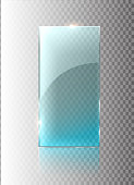 Glass transparent banner. Vector glass plates with a place for inscriptions isolated on transparent background. Flat glass. Realistic 3D design. Vector transparent object 10 eps.