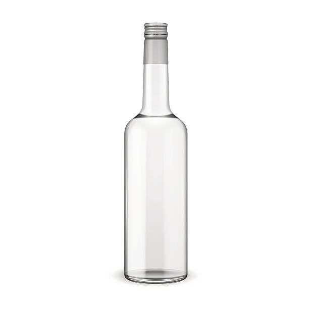 Glass vodka bottle with screw cap. Glass vodka bottle with screw cap. Vector illustration. Glass bottle collection, item 11. vodka stock illustrations