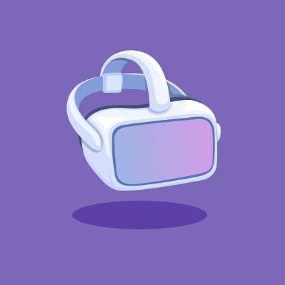 VR glasses futuristic entertainment device object illustration vector