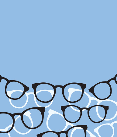 Glasses On Blue Background