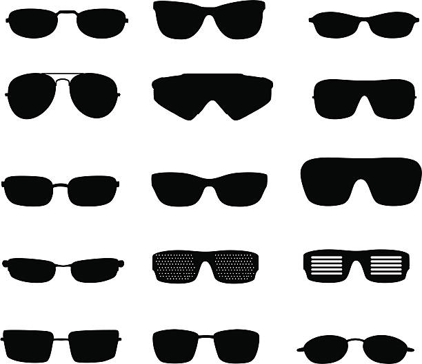 stockillustraties, clipart, cartoons en iconen met glasses silhouette - sunglasses