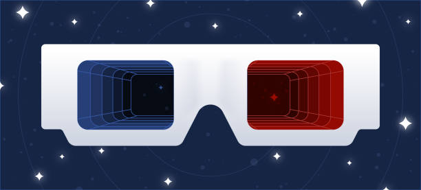 3D Glasses 3d glasses distance space vaporwave concept. 3 d glasses stock illustrations