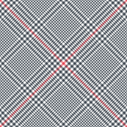 Glen plaid pattern abstract in grey, pink, white. Seamless pixel check plaid graphic background vector for dress, skirt, blanket, other modern spring autumn everyday fashion textile print.