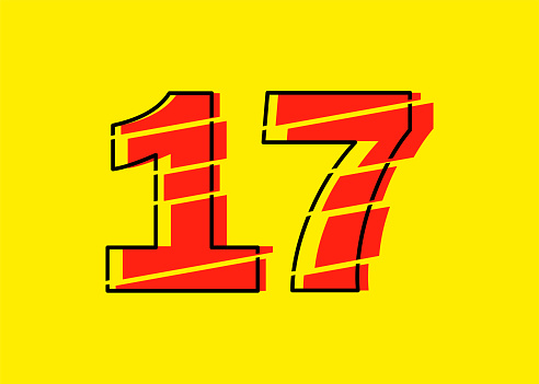 Glitch Moderne Rot 17 Zahl Design Vektor Illustration Numerale Vektor Glitch Moderne Rot 17 Zahl Design Vektor Illustration Numerale Vektor