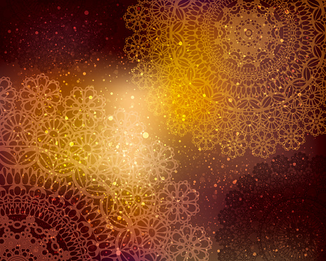 Glittering lace pattern gold background