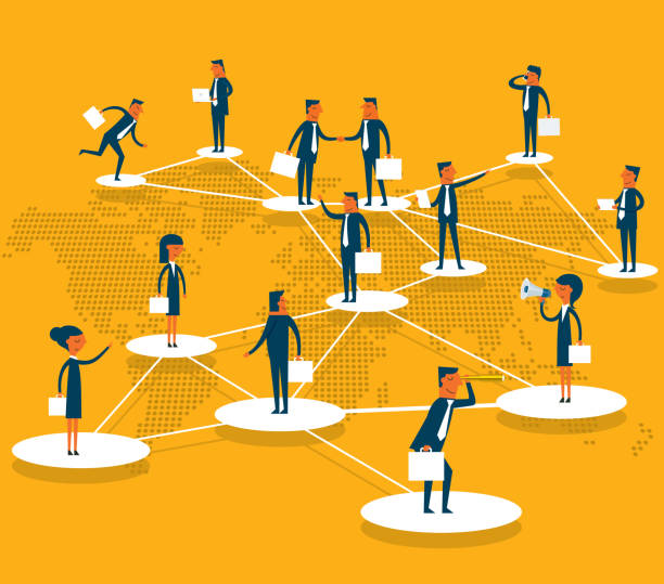 Global business Social network. business connection .global business communication .business teamwork concept global communications illustrations stock illustrations