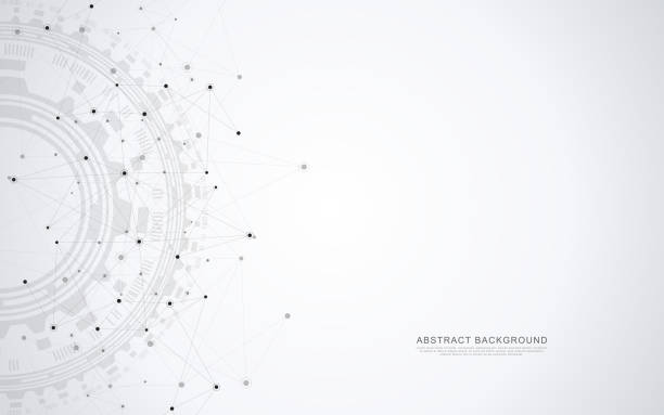 Global network connection. Abstract geometric background with connecting dots and lines. Digital technology and communication concept. Global network connection. Abstract geometric background with connecting dots and lines. Digital technology and communication concept technology background white stock illustrations