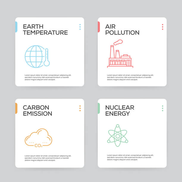 illustrations, cliparts, dessins animés et icônes de modèle de conception infographique réchauffement global - climate change