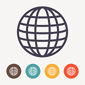 istock Globe earth icon on dot pattern background 1336120167