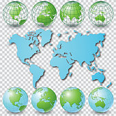 Vector Globe Set and World Map